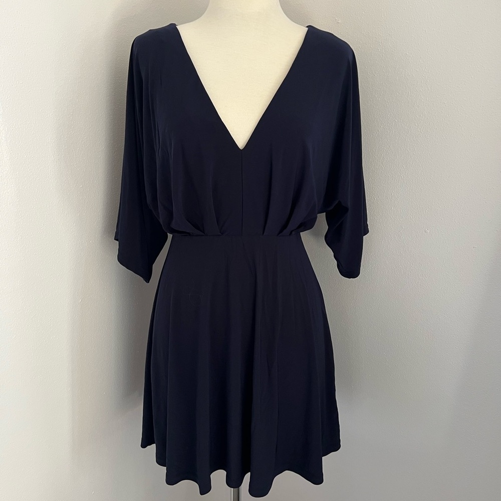Asos Navy v neck kimono mini dress 6 s